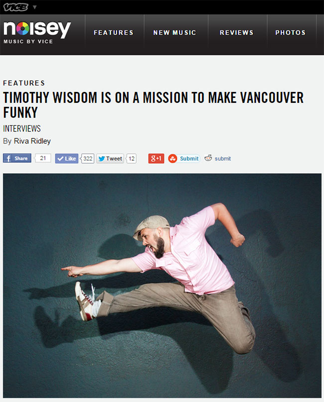 Timothy Wisdom On Noisey Magazine